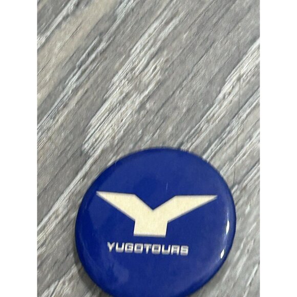 Yugotours UK Tour Operator & Travel Agent Pinback Button Blue Round Shape - Picture 4 of 7